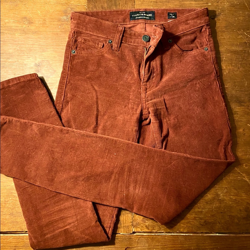 Lucky Brand “Sofia” Rust Corduroy - Size 24/00